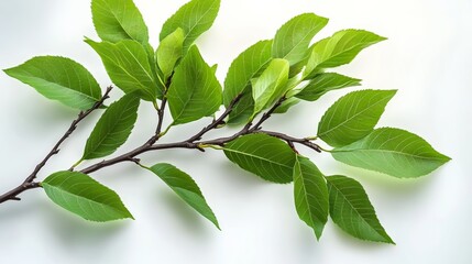Leafy green branch with a few brown spots