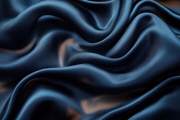 Obraz premium Luxurious Dark Blue Silk Fabric with Soft Folds
