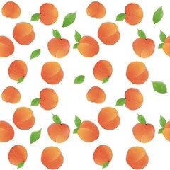 Peach seamless pattern with white background 