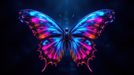 Cybersecurity themed image featuring a colorful butterfly with intricate patterns.
