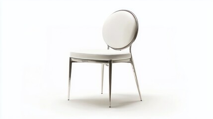 Fototapeta premium Modern white dining chair, studio shot, product photography, for interior design, home decor