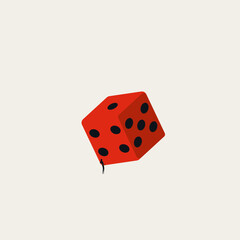 Businessman rolls dice vector concept. Symbol of luck, chance, opportunity for business. Minimal design eps10 illustration.
