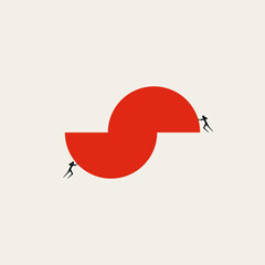 Business and work life balance vector concept. Symbol of harmony, decision, choice, challenge. Minimal design eps10 illustration.