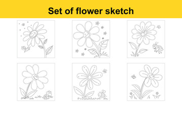set of floral design elements