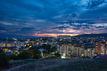 Kochani, North Macedonia – 2024.15.09 A Breathtaking Sunset Over Kochani from the Lookout Point