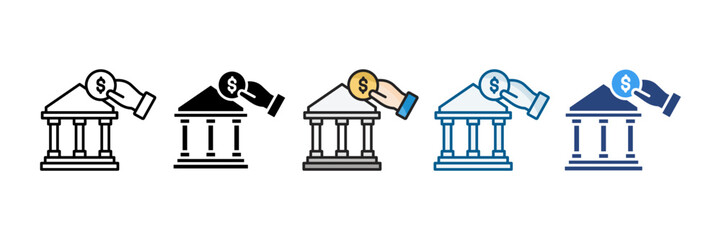 Deposit Icon Set Multiple Style Collection
