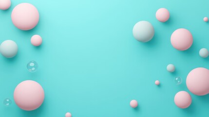 Pastel Spheres Background with Teal, and Abstract Design.