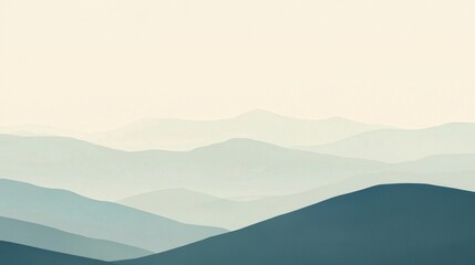 Serene Blue Mountain Range Landscape Photography.