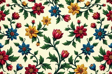 Intricate, flowing floral pattern, continuous design , nature, blossom