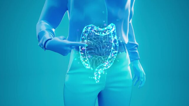 Conceptual animation of the gut microbiome