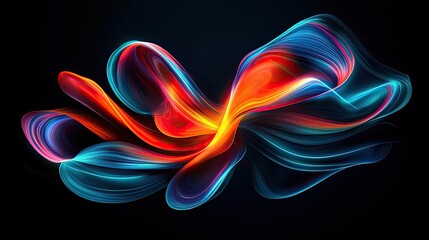 Surrealist art abstract background concept. Vibrant abstract wave forms in bright colors, creating a sense of motion and energy.