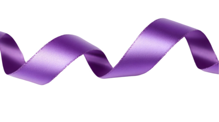 a purple ribbon for cancer awareness, isolated on a white background