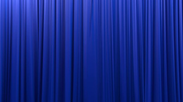 Blue silk curtains