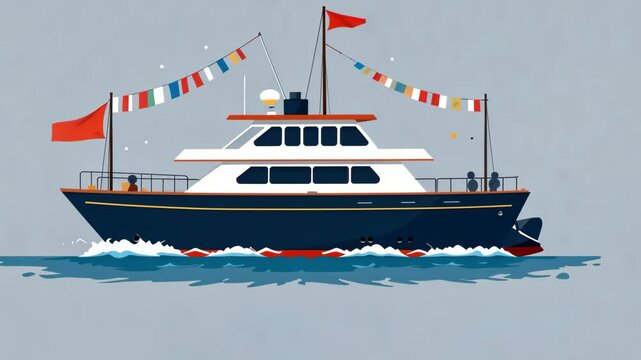 Red Flag Ship Sailing &ndash; Animated Travel Adventure in 4K