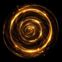Golden swirling spiral pattern on dark background