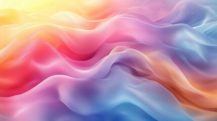 Fototapeta premium Colorful abstract waves in soft gradient pastel tones