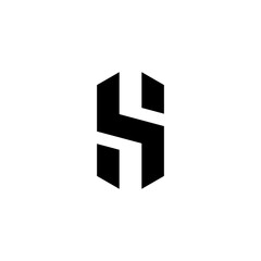 Black And White Geometric Letter S Logo