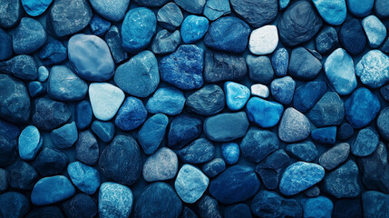 Blue rocks and pebbles