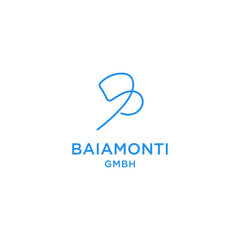 Blue Abstract Monogram Logo on White Background