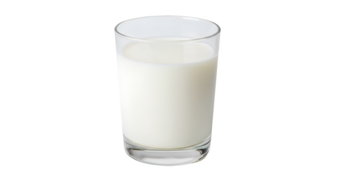 glass of milk and isolated on transparent background cutout