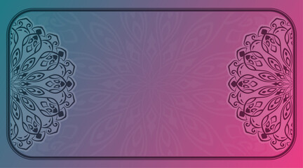 Simple mandala background, green and purple gradations