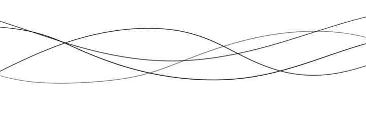 Abstract lines. Thin smooth wavy lines drawn by hand.On a white background. Vector