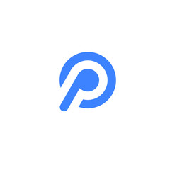 Blue Circular Logo with Letter P
