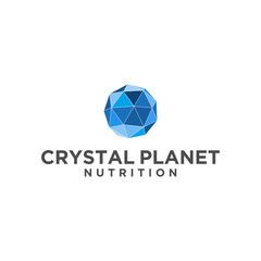 Blue Crystal Geometric Logo for Nutrition Brand