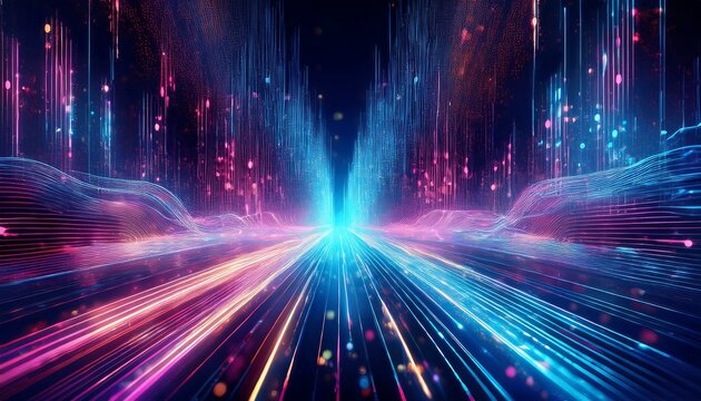 abstract blue background with binary code
