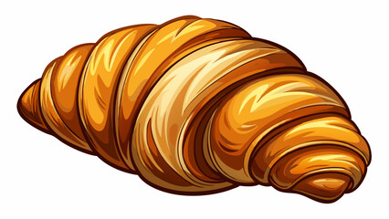 A freshly baked croissant isolated on a light surface, showcasing its goldenbrown texture and flaky layers, croissant white background