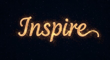 Cosmic Inspiration: Glowing 'Inspire' Against a Starry Night