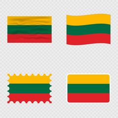Lithuania national flag in four different styles.