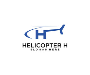 Blue Helicopter H Logo Design