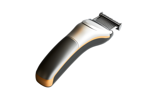 Electric hair clipper isolated on cut out PNG or transparent background. Design emphasizes sophistication and premium craftsmanship. professional battery-powered hair and beard trimmer