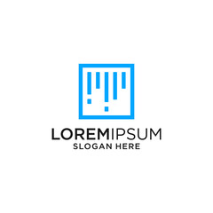 Blue Minimalist Geometric Logo Design