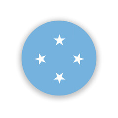 Micronesia national flag in circle shape isolated on white. Illustration