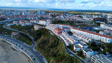 sines vista aérea, telhados e praia