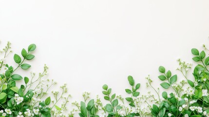 Fototapeta premium Floral Elegance: A captivating visual of delicate, vibrant greenery gracefully arranged, creating a refreshing display. This image captures the essence of organic beauty.