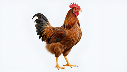 Transparent PNG available Full body of brown chicken hen standing isolated transparent background
