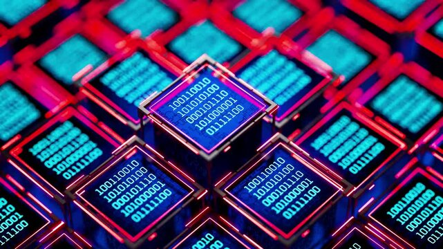 Quantum computer. Database. Computer code. Digital technology. Data storage. Big data. Binary code. Hacker attack. AI. Artificial intelligence. Abstract technical background.