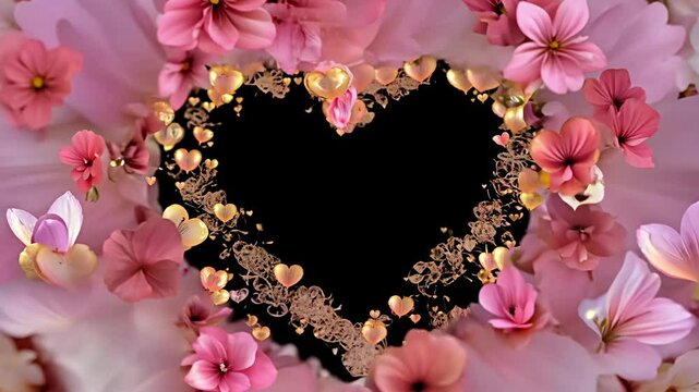 A heart-shaped floral motion transition, perfect for wedding and love-themed videos.