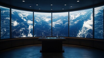 Modern control room with panoramic view