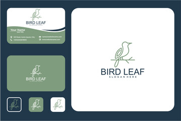 Business Card Design Template Featuring Bird Logo