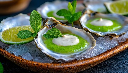 Embark on a culinary journey with these exotic Thai-style grilled oysters, a symphony of flavors that dance upon your palate Each succulent oyster is carefully grilled to perfection, infused with the