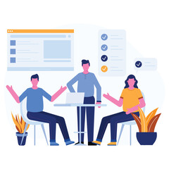 Business Meeting Illustration Of Diverse Team