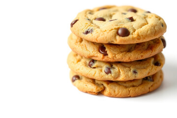 Chocolate chip cookie, freshly baked with a golden brown texture and rich, melted chocolate