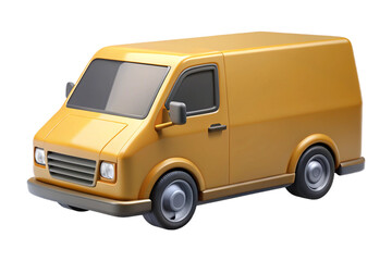 A 3D Render of a Cute Yellow Delivery Van Perfect for Transportation and Logistics