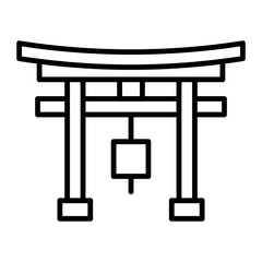 Illustration showing black icon of China attributes on white background