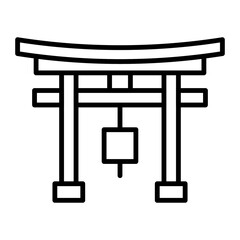 Illustration showing black icon of China attributes on white background