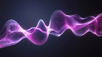 Vibrant purple digital waves create mesmerizing visual effect